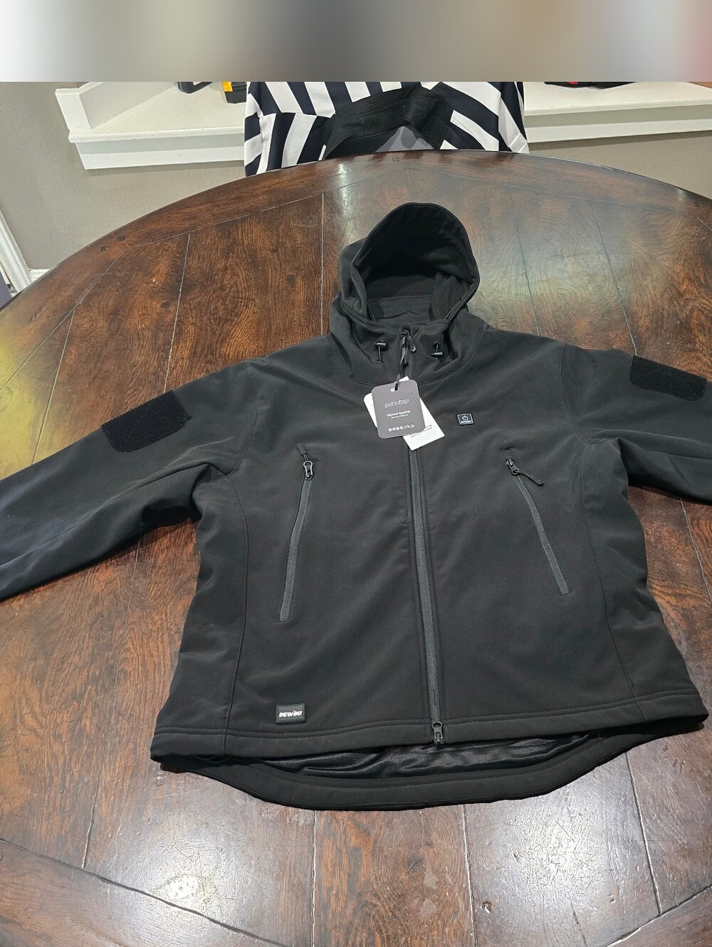 Dewbu Electric Heating Jacket Black Womans Size Large Coat Soft Shell NO BATTERY